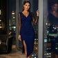 Robe moulante pailletée pour femme avec manches en résille
