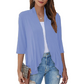 Cardigan femme à manches 3/4 et devant ouvert