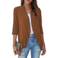 Cardigan femme à manches 3/4 et devant ouvert