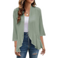 Cardigan femme à manches 3/4 et devant ouvert