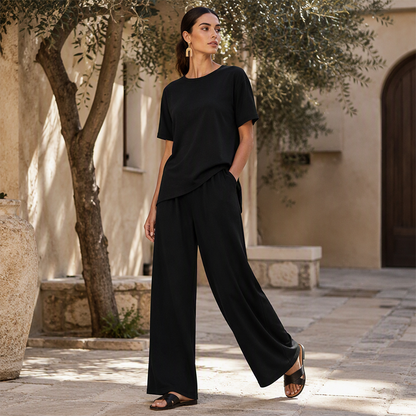 Ensemble top ample et pantalon large pour femme