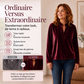 Haut élégant en velours à col V pour femme