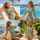Ensemble de maillot de bain bandeau bikini tressé taille haute pour femme