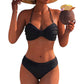 Ensemble de maillot de bain bandeau bikini tressé taille haute pour femme