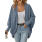 Cardigan en maille loose pour femme, manches chauve-souris