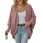 Cardigan en maille loose pour femme, manches chauve-souris