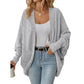 Cardigan en maille loose pour femme, manches chauve-souris