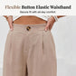 Pantalon décontracté taille haute à jambes larges pour femme