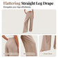 Pantalon décontracté taille haute à jambes larges pour femme