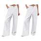 Pantalon décontracté taille haute à jambes larges pour femme