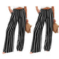 Pantalon décontracté taille haute à jambes larges pour femme