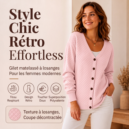 Veste matelassée décontractée à boutons pour femme