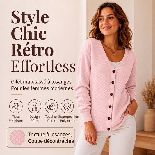 Veste matelassée décontractée à boutons pour femme