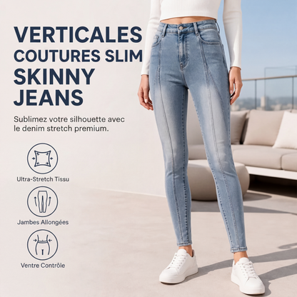 Jean skinny taille haute amincissant pour femme