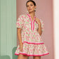 ⏰Summer Hot Sale 50% OFF💃Women's V Neck Floral Short Puff Sleeve Patchwork Casual Boho Mini Dress👍✨Soft Fabric & Comfortable Fit