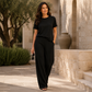 Ensemble 2 pièces pour femme : haut et pantalon large
