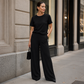 Ensemble 2 pièces pour femme : haut et pantalon large