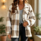 Veste femme à carreaux boutonnée confortable