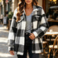 Veste femme à carreaux boutonnée confortable