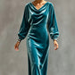 👗50% DE RÉDUCTION !🎇Robe élégante en velours à col bénitier pour femme