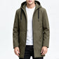 Veste coupe-vent à capuche mi-longue pour homme
