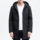 Veste coupe-vent à capuche mi-longue pour homme