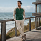 Chemise décontractée à manches longues et blocs de couleurs pour homme