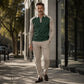 Chemise décontractée à manches longues et blocs de couleurs pour homme