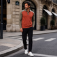 Chemise décontractée à manches longues et blocs de couleurs pour homme