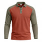 Chemise décontractée à manches longues et blocs de couleurs pour homme