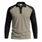 Chemise décontractée à manches longues et blocs de couleurs pour homme