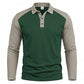 Chemise décontractée à manches longues et blocs de couleurs pour homme