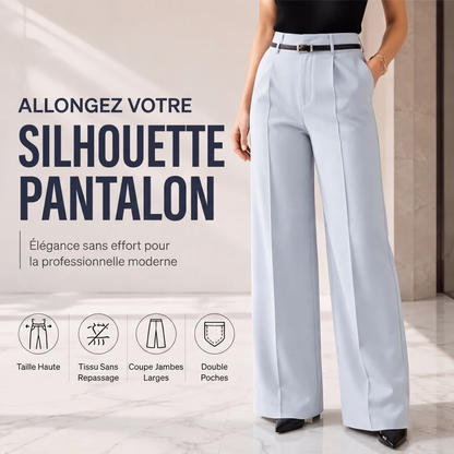 Pantalon de costume élégant à taille haute pour femme