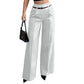 Pantalon de costume élégant à taille haute pour femme