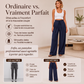 Pantalon large plissé fluide décontracté pour femme