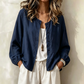 Chemise boutonnée oversize unie pour femme