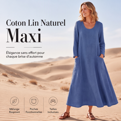 Robe à manches longues unie pour femme