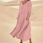 Robe à manches longues unie pour femme