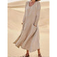 Robe à manches longues unie pour femme