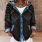 Veste à capuche en jean patchwork pour femme