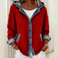 Veste à capuche en jean patchwork pour femme