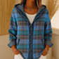 Veste à capuche en jean patchwork pour femme