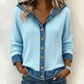 Veste à capuche en jean patchwork pour femme