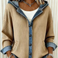 Veste à capuche en jean patchwork pour femme