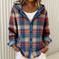 Veste à capuche en jean patchwork pour femme