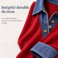 👗 PROMO LIMITÉE 50% DE RÉDUCTION ! 💥 Haut décontracté à manches longues avec patchwork pour femmes