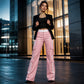 🌸 OFFRE LIMITÉE –50% ! ✨ Pantalon cargo droit à bandes latérales pour femme