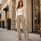 🌸 OFFRE LIMITÉE –50% ! ✨ Pantalon cargo droit à bandes latérales pour femme