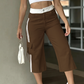 🌸 OFFRE LIMITÉE –50% ! ✨ Pantalon cargo capri de sport femme à bandes latérales