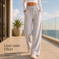 Pantalon large décontracté pour femme avec cordon de serrage élastique